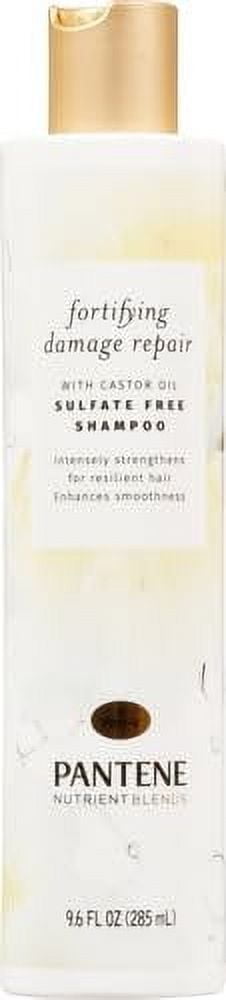 Pantene Nutrient Blends Strengthening Damage Repair Sulfate Free Shampoo with Castor Oil, 9.6 oz