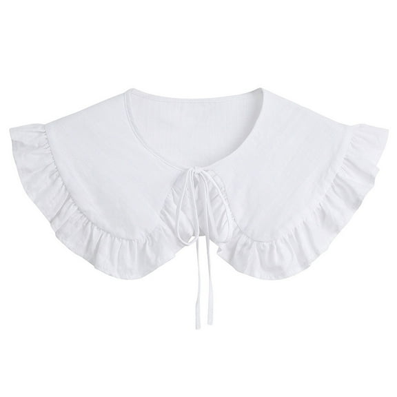 Fashion White Ruffle Fake Collar Women False Collar Tie Clothing Accessories