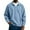 #_002Light Blue, variant on Lapel Pullover Men Waffle Cozy Long Sleeve Collared Retro Pullover Dressy Classic Loose Pullover Gray L