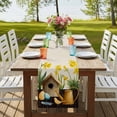 thumbnail image 4 of Table Runners 72 Inches Long Dress Scarves, Spring Farmhouse Kitchen/Dining Table Runner, Coffee Tablerunners, Farmhouse Birds Cages Eggs Botanical Flowers 18x72 Inch, 4 of 9