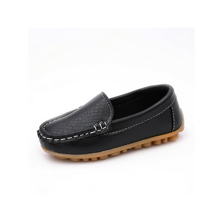 

Ferndule Girls Fashion Slip On Loafers Wedding Lightweight Comfort Low Top Dress Shoes Black 11C