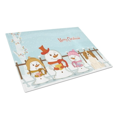 

Caroline s Treasures Merry Christmas Carolers Cavalier Spaniel Glass Cutting Board Large