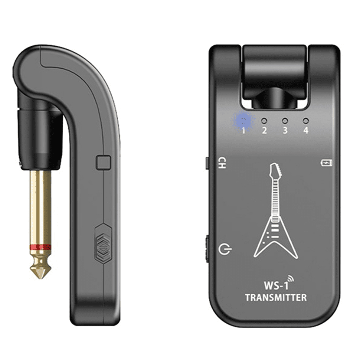 2.4G Wireless Guitar Transmitter Receiver Guitar System 48K/24bit Real-Time Transmission Rotatable Plug for Guitars,1 x Guitar System Transmitter 1 x Guitar System Receiver