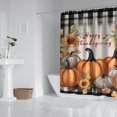 thumbnail image 2 of Pumpkin Sunflower Happy Thanksgiving Shower Curtains,Reusable Show Curtain with Hooks Friendly Polyester Fabric Curtains for Thanksgiving Day Fall Party Home Decor, 2 of 5