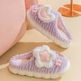 thumbnail image 2 of Oyedens Fuzzy Slippers for Women Cozy Furry Star Moon House Slippers for Woman Memory Foam Bedroom Slippers, 2 of 5