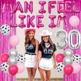 thumbnail image 3 of Man i Feel Like Im 30 Decorations, Disco Cowgirl Decorations 30th Birthday, Hot Pink Silver Cow Print Foil Balloons Banner Cake Topper Fringe Curtain Backdrop for Western 30th Birthday, 3 of 5