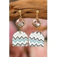 thumbnail image 2 of Multicolor Clear Diamond Chevron Pattern Drop Earrings, 2 of 5