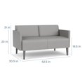 thumbnail image 4 of Luxe Lounge Lobby Reception Waiting Loveseat / Silver Steel Legs / Brown, 4 of 5