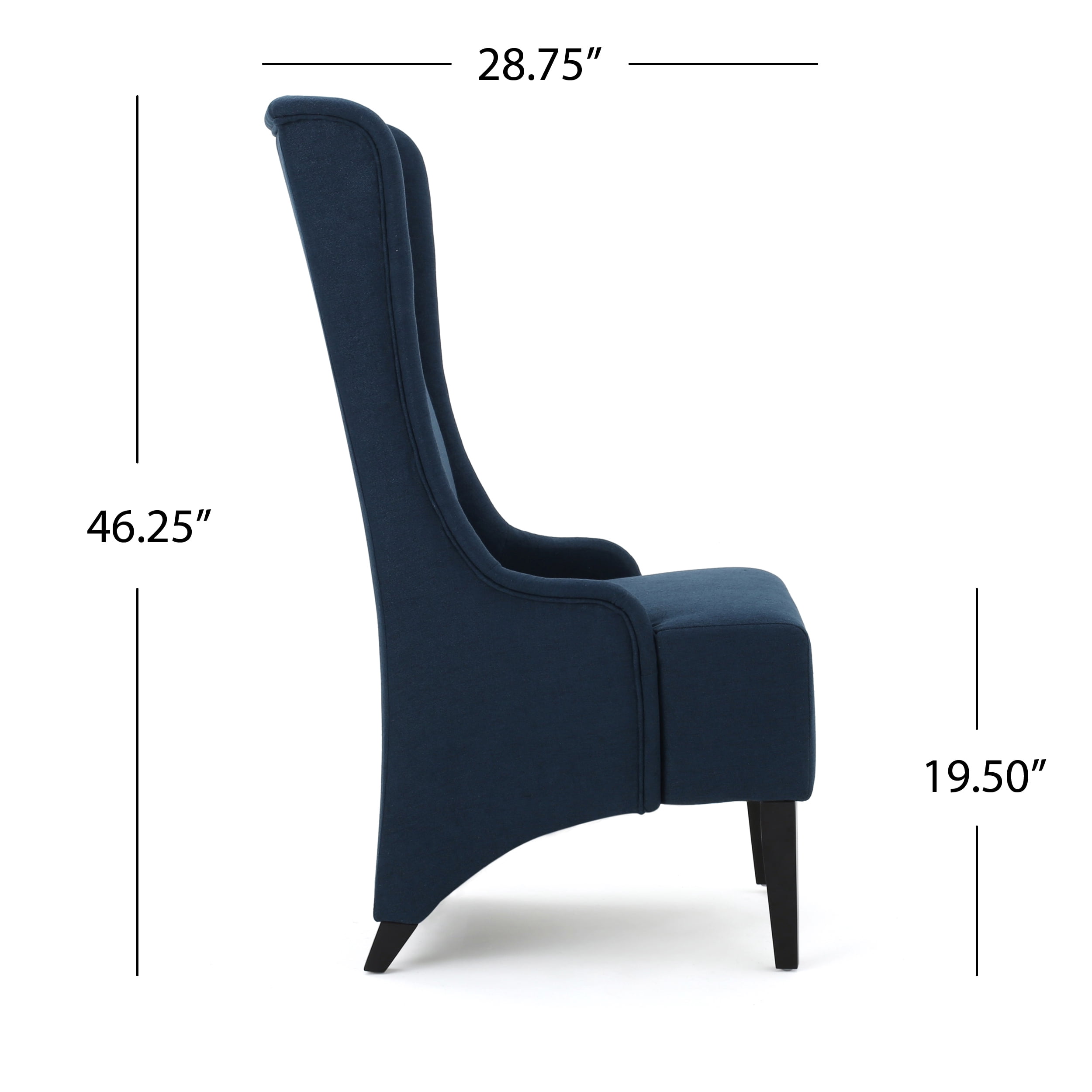 Noble House Ivette Contemporary Fabric Dining Chair, Dark Blue