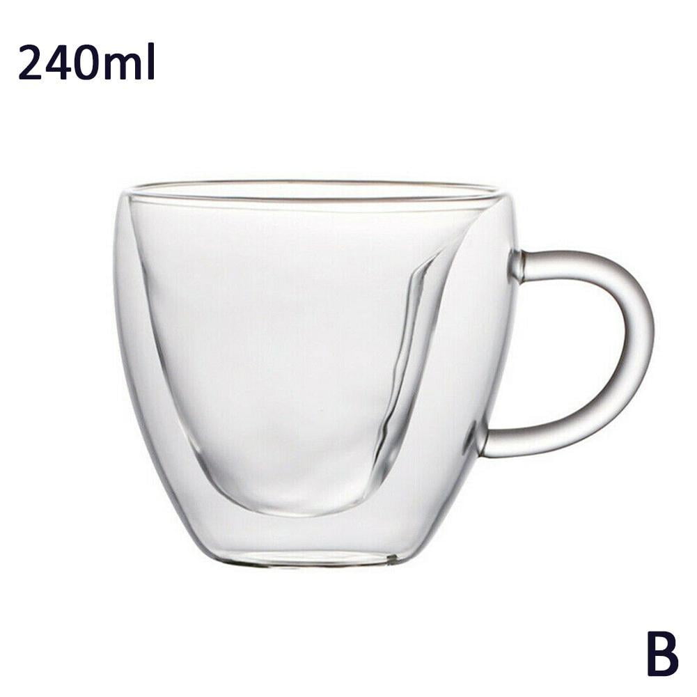 Glass Tea Cup With Handle Heart Shaped Clear Double Wall Lovers Coffee  Afternoon Tea Double Layer Glass Mug
