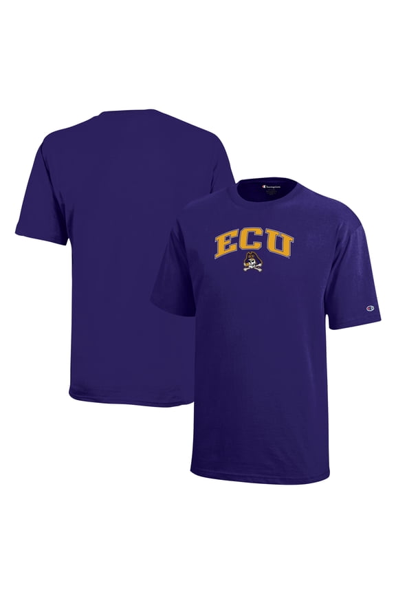 Youth Champion Purple ECU Pirates Arch Over Logo T-Shirt