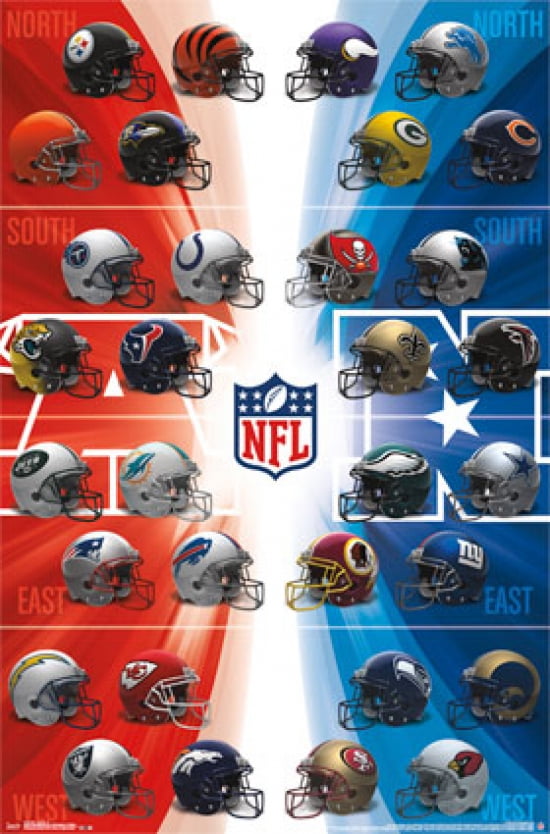 NFL Football Universe ALL 32 TEAM HELMET LOGOS Official 22x34 WALL