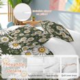 thumbnail image 2 of 3 Piece White Daisies Duvet Cover Set Full Size,Microfiber Comforter/Quilt Cover with Corner Ties and 2 Pillowcases,Farmhouse Botanical Flowers Leaves Green All Season Bedding with Zipper Closure, 2 of 8