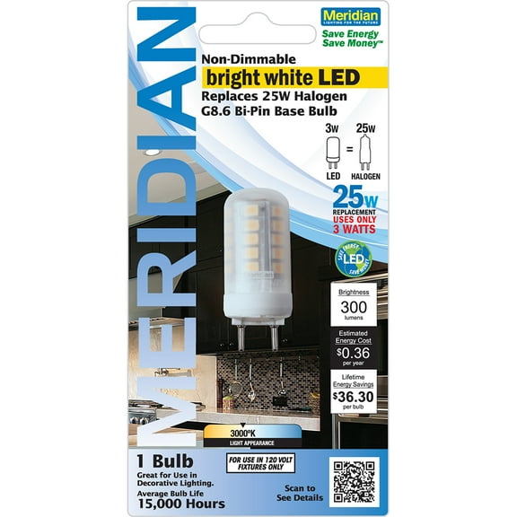G8.6 Base, Non Dimmable Replacement Bulb LED