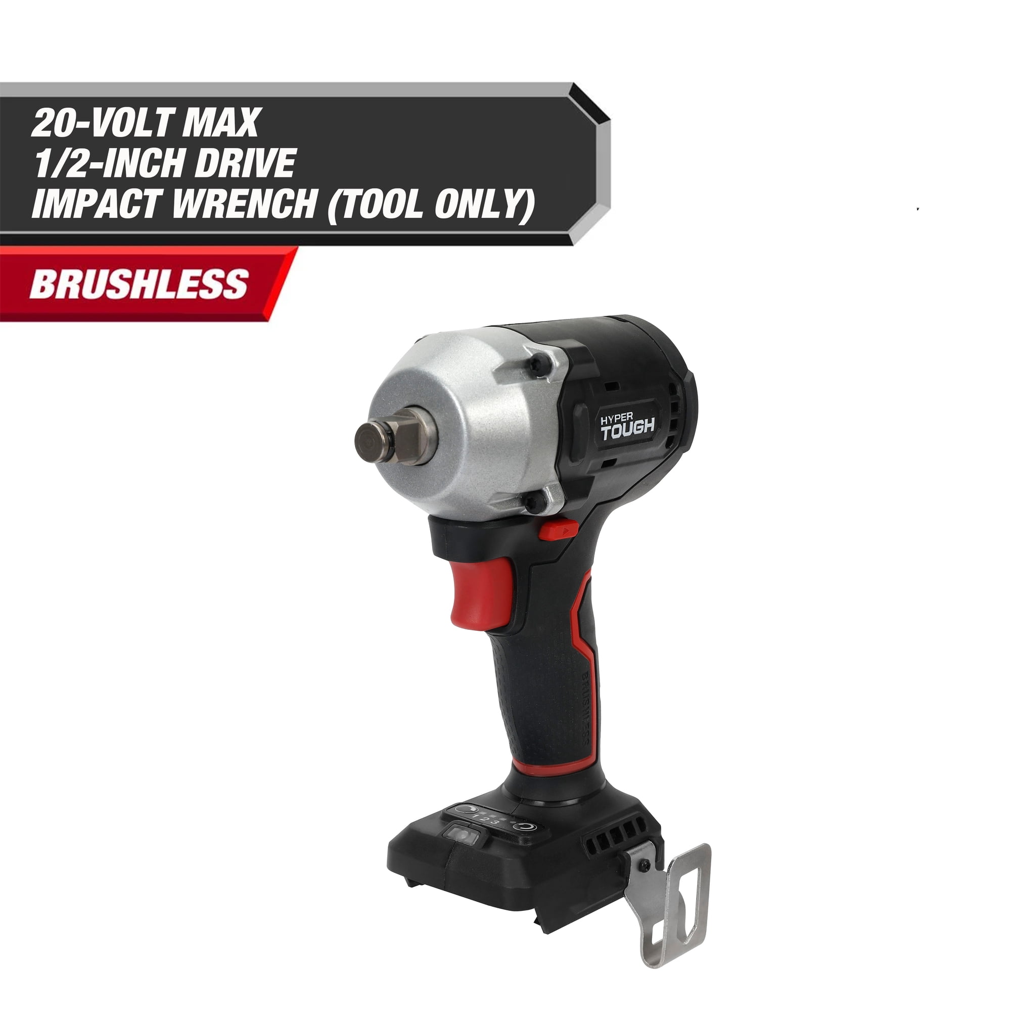 Hyper Tough 20V Max Brushless 1/2 in Cordless Impact Wrench, 350 ft-lbs, Tool Only