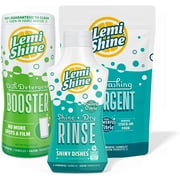 Lemi Shine - Shine + Dry Natural Dishwasher Rinse Aid, Hard Water Stain Remover 8.45 oz - 3 pack Bundle
