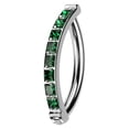 thumbnail image 1 of Hinged Clicker Belly Button Rings 14G Titanium Clear CZ Top Navel Ring Belly Piercing Jewelry 3/8", 1 of 6