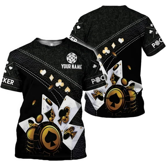 Personalized Poker Shirt 3D Funny Poker Shirt for Men Casino Poker Shirt Gifts Men Women Funny Poker Gift (T-shirt, S)