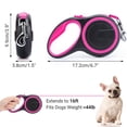 thumbnail image 2 of KUCASI Pink Retractable Dog Leash, 16ft Heavy Duty Walking Dog Leash for Medium Small Dogs up to 44lb, Anti-Slip Handle 360°Tangle-Free Nylon Tape, One-Handed One Button Lock and Release, 2 of 6