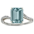 thumbnail image 2 of Star K � Big Stone Octagon Emerald Cut 10x8 Simulated Aquamarine Bypass solitaire ring, 2 of 6
