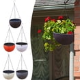 thumbnail image 4 of MOQIN Hanging Basket Planter Round Gardening Hanging Premium Plastic Brown Pot Comes With Drainer And Chain Hanging Flowers Pot For Indoor Outdoor, 4 of 8