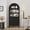 Black, variant on blini Arched Cabinet Bookshelf Oak Arch Bookcase with Doors, Wooden Curved Book Case 5-Tier Tall Round Top Bookshelves for Living Room