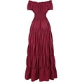 thumbnail image 3 of Dress For Women Stage Costume Halloween COS Retro Solid Color Waistband Dress Party Evening Night Long Dress, 3 of 5