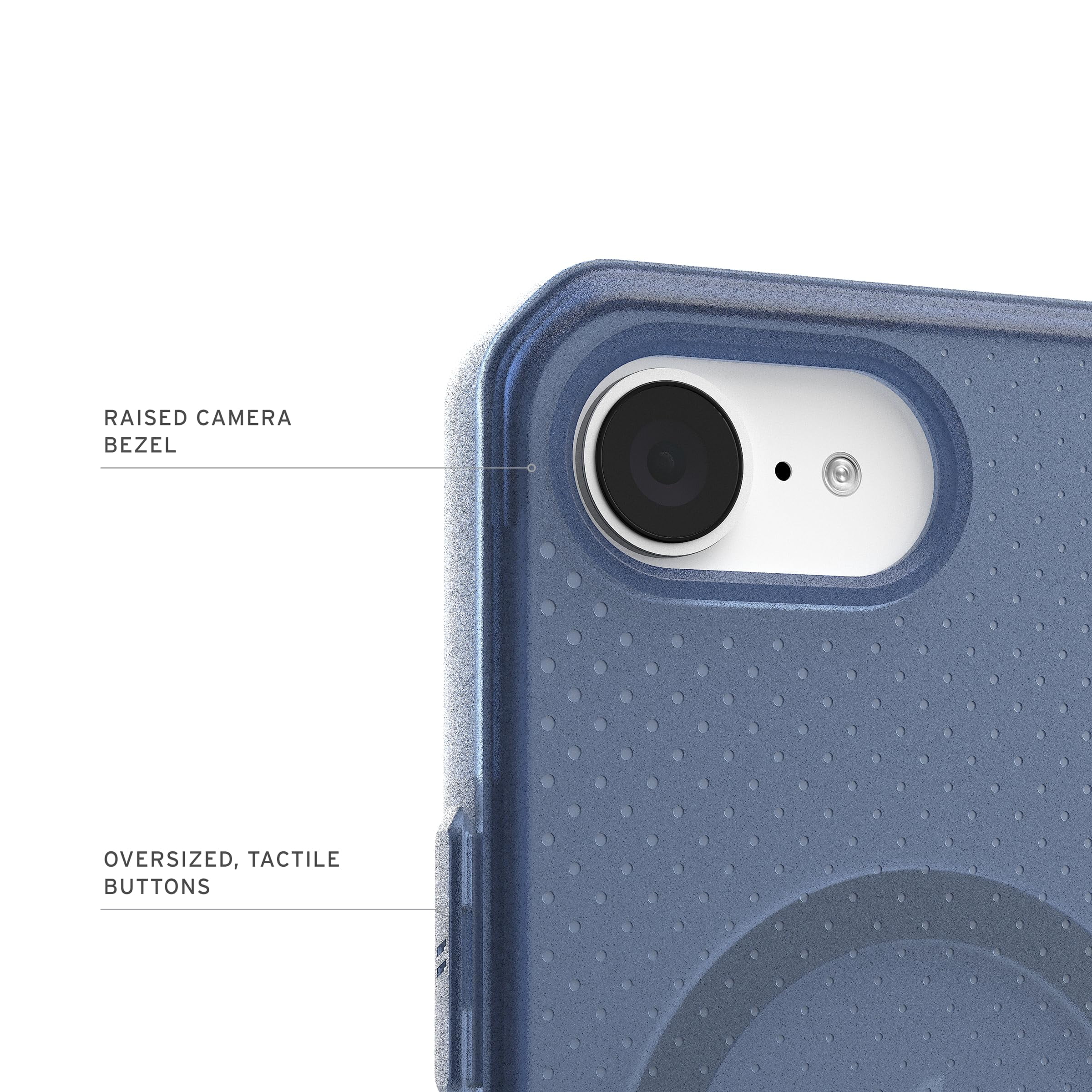 UAG iPhone 17e / iPhone 16e Case Dot - Compatible with MagSafe Rugged Lightweight Textured Clear Military Grade Drop Proof Protective Cover, Cloud Blue