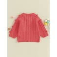 thumbnail image 4 of Liacowi Infant Baby Boy Girl Knitting Cardigan Newborn Solid Color Round-Neck Long Sleeve Button Closure Sweater Coat Autumn Winter Warm Clothing, 4 of 9