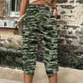 thumbnail image 2 of Feimerou Camo Capri Pants for Women Elastic Waisted Plus Size Cropped Pants High Waisted Summer Casual Workout Capris Sweat Pants, 2 of 6