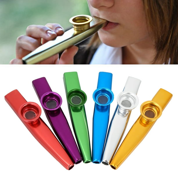 Kit Kazoo en Bois, Instrument de Musique en Alliage d'Aluminium  4.7x1x0.8inch pour Enfants et Adultes pour Débutant et Musicien