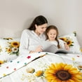 thumbnail image 5 of Manfei Country Floral Bedding Comforter Set,Rustic Botanical Sunflower Twin Comforter Sets,Yellow White Bedding Set For Adult,Breathable Home Decor Reversible,2pcs, 5 of 8