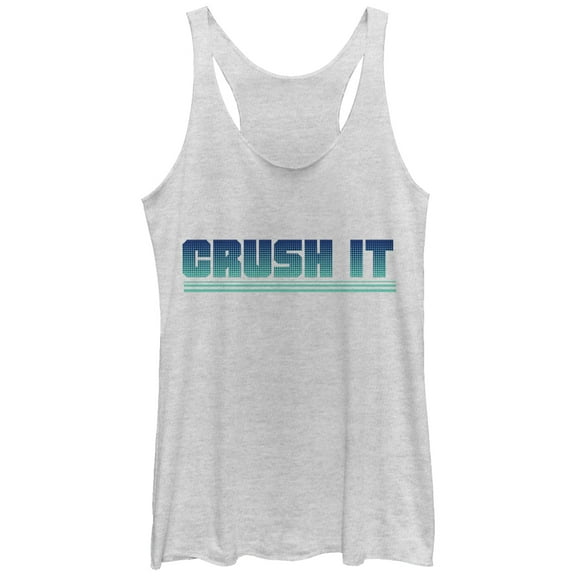 Women's CHIN UP Crush It Racerback Tank Top White Heather X Large