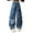 Dark Blue, variant on PINQI Teen Girls Cargo Jeans Oversized Pockets Baggy Wide Leg Streetwear Denim Pants Kids Elastic Waist Y2k Denim Trousers