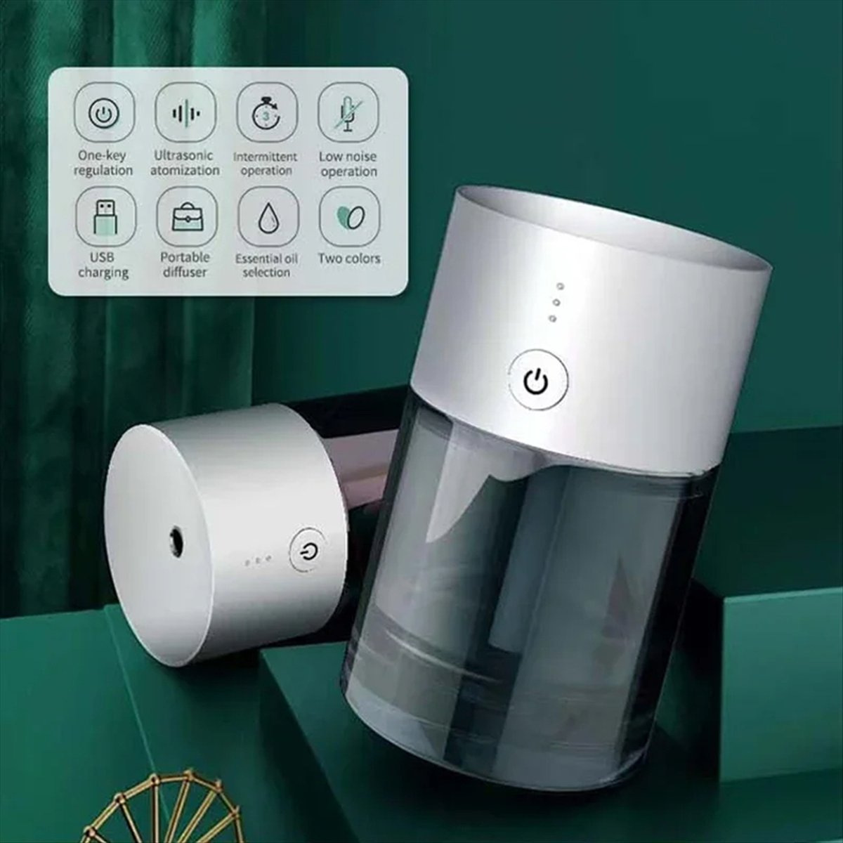 Car Air Freshener USB Rechargeable Essential Oil Diffuser Room Fragrance Diffuser Cool Mist Humidifier Scent Machine,B