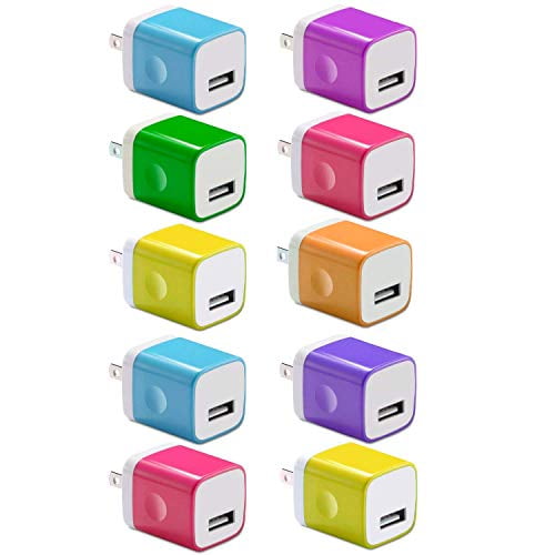 10Pack 5W USB Plug Wall Charger Plug 1Port 5V Power Adapter Fast