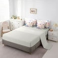 thumbnail image 6 of Feelyou Watercolor Plant Botanical Twin Bedding Sets 7-Piece, Pink Blue Flower Bedding Comforter Set, Teens Adult Girls Reversible Sheet Sets, Luxury Bedroom Decor, 6 of 9