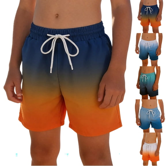 Boys Swim Trunks Size 7-8 Casual Quick Drying Solid Color Sports Swimwear Comfort Soft Shorts Slim Fitted Graphic Printed Kids Swimsuits Swimwear for Beach or Pool Navy