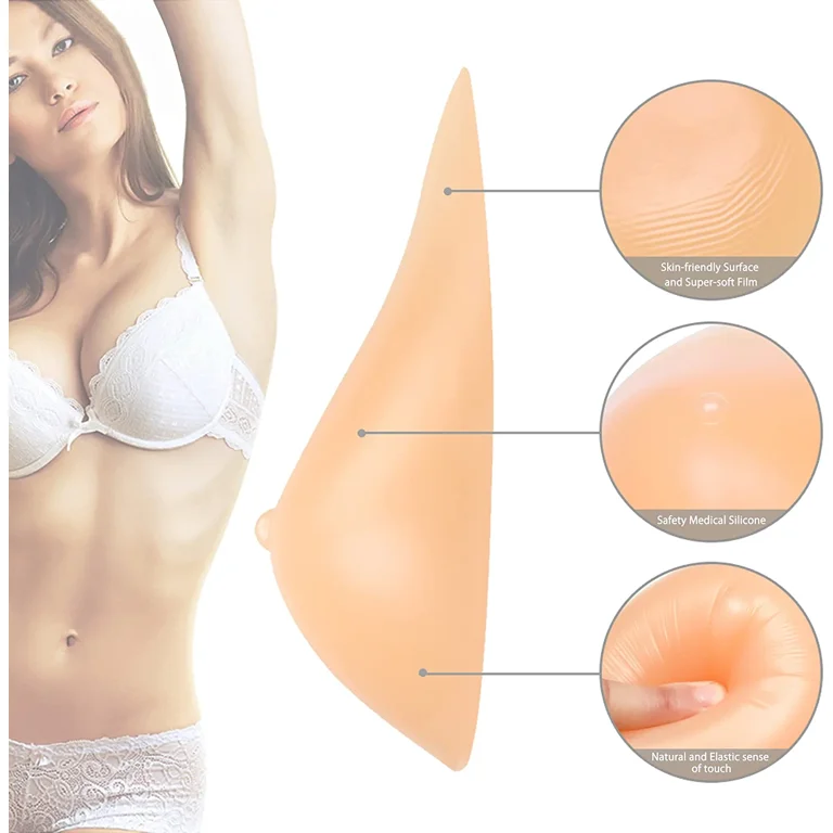 Silicone Breast Form Women Mastectomy Prosthesis Bra Insert Pad 1 Piece  Left Side C Cup 350g 