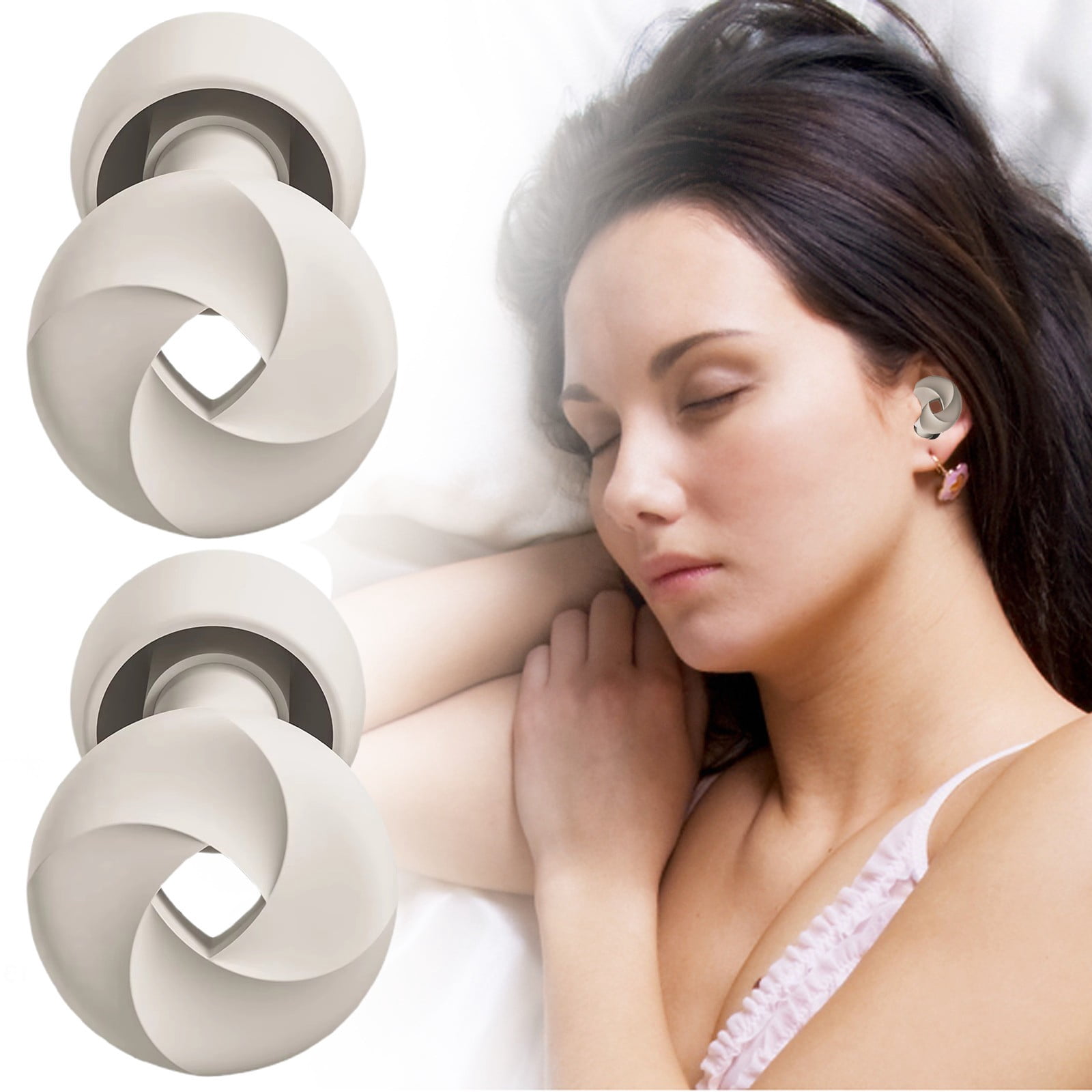 Reusable silicone earplugs waterproof, soft, hypoallergenic - Comfortable earplugs for noise reduction for sleeping and for aircraft with a travel bag