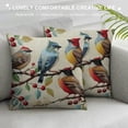 thumbnail image 3 of Chilfamy Watercolor Animal Birds Stand On Tree Branch Throw Pillow Cover Cushion Case Material Decorative White, 3 of 5