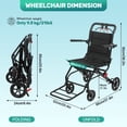 thumbnail image 6 of AurumEdge Wheelchairs for Adults,Carbon Steel Lightweight Foldable Transport Wheelchair,Seat Size 17.73" x 13.79",Hand Push Mobility Scooter with Pull Bar, 6 of 7