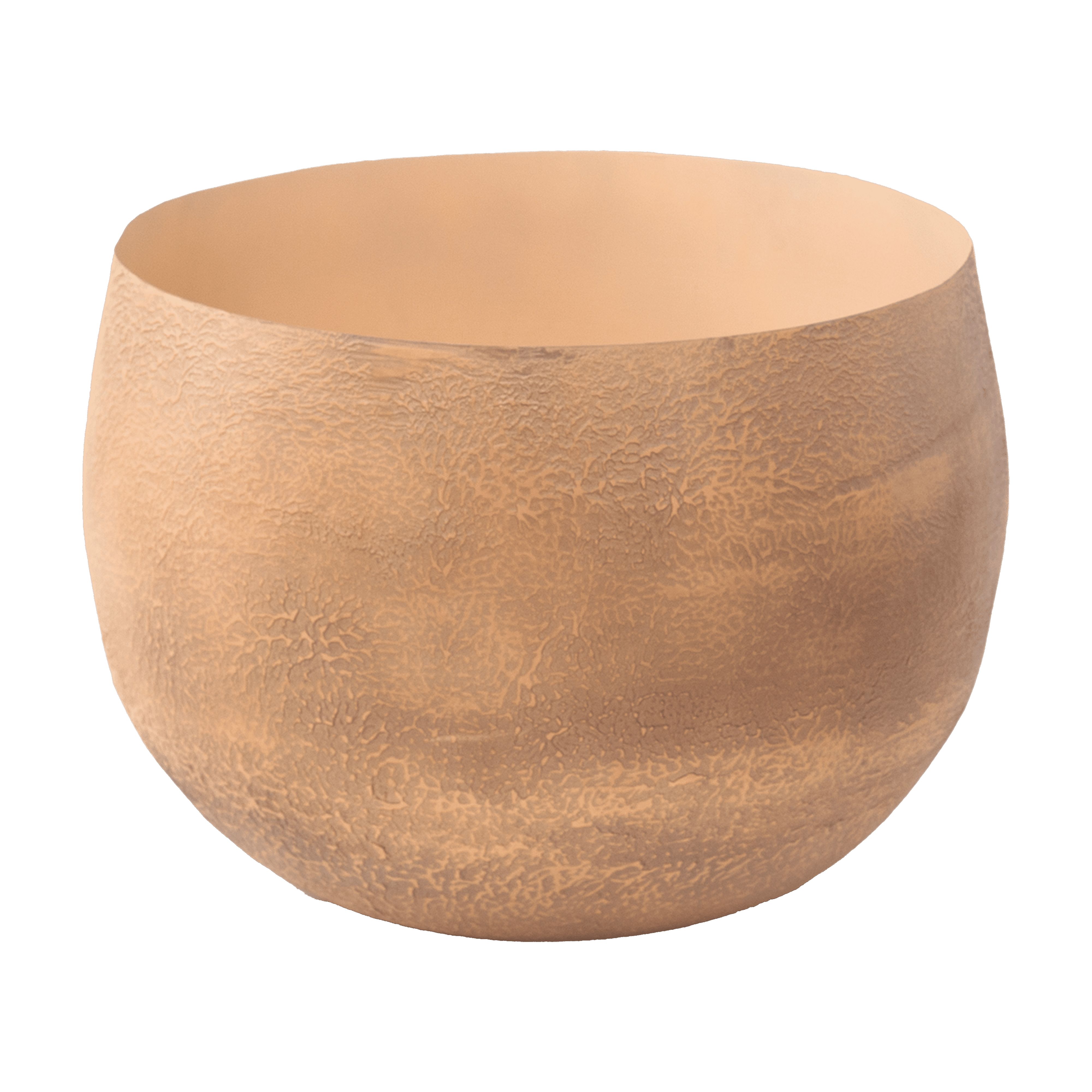 Fab Habitat Eden Handmade Round Metal Planters in Mouse Finish with Drainage Holes