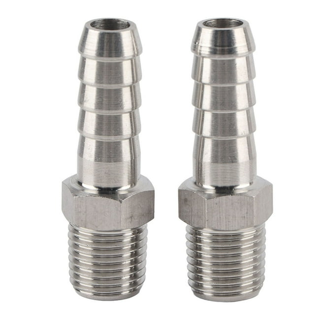 Barb Joint, Stable Female Thread Pipe Fitting, Stainless Steel 2PCS For Fast Connection Pneumatic Equipment BSPT1/4-10mm
