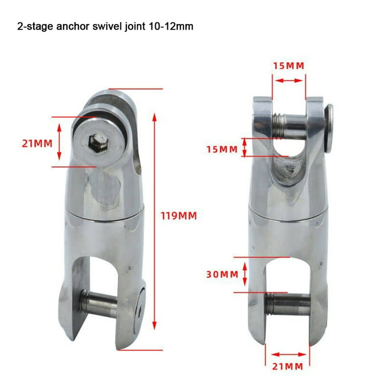 EUBUY Boat Anchor Swivel Connector 316 Stainless Steel 2 Section Anchor  Connector 10mm-12mm Chain Mooring for Boat Marine