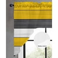 thumbnail image 2 of Yellow White Wood Swag Valances for Windows, Small Curtains Drapes, Black Farmhouse Village Rural Lodge Kitchen Window Curtains Over Sink Window Treatment Valance for Bedroom/Bathroom 56"x36", 2 of 5