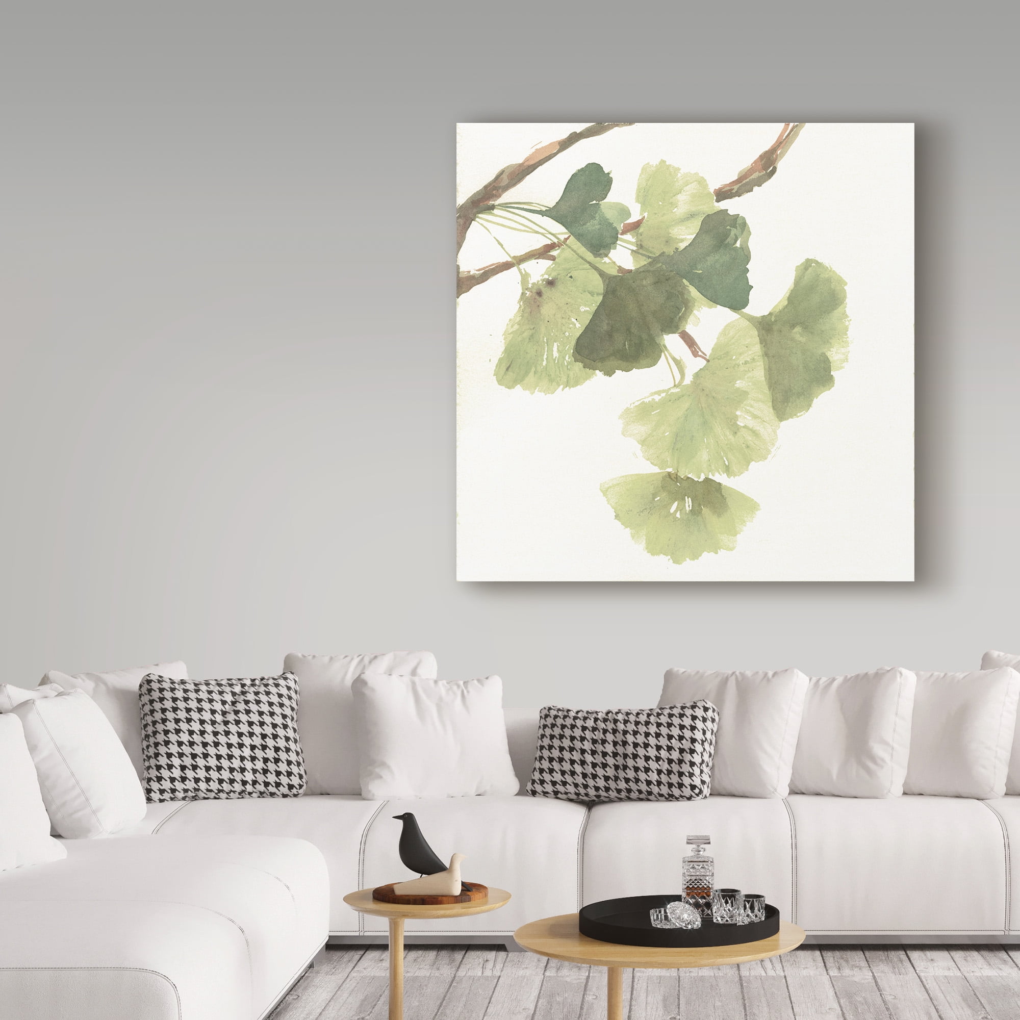 Trademark Fine Art 'Gingko Leaves I on White' Canvas Art by Chris Paschke