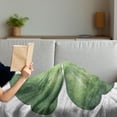 thumbnail image 3 of Clover Soft Flannel Fleece Throw Blanket, Quatrefoil Shamrock Leaf in Watercolor Style Graphic, Cozy Plush for Indoor and Outdoor Use, 50" x 60", Reseda Green Green, by Ambesonne, 3 of 5