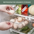 thumbnail image 4 of Fridge Drawer Organizer, Refrigerator Organizer Bins, Pull Out with Handle, Fridge Shelf Holder Storage Box, Clear Container for Food Drinks Eggs Fruit (Removable Partition), 4 of 9