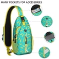 thumbnail image 2 of Crossbody Sling Backpack for Women Men Tropical Banana on Green Background Shoulder Sling Crossbody Casual Chest Bag for Travel Sports Running Hiking, 2 of 6
